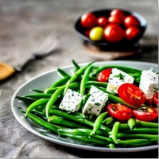 Tomato and bean salad with feta and herb dressing