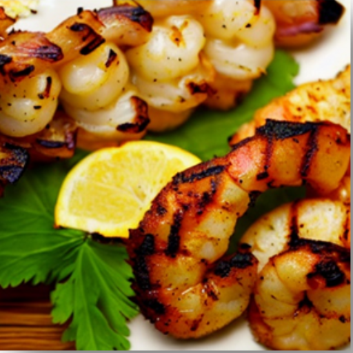 Grilled marinated scampi